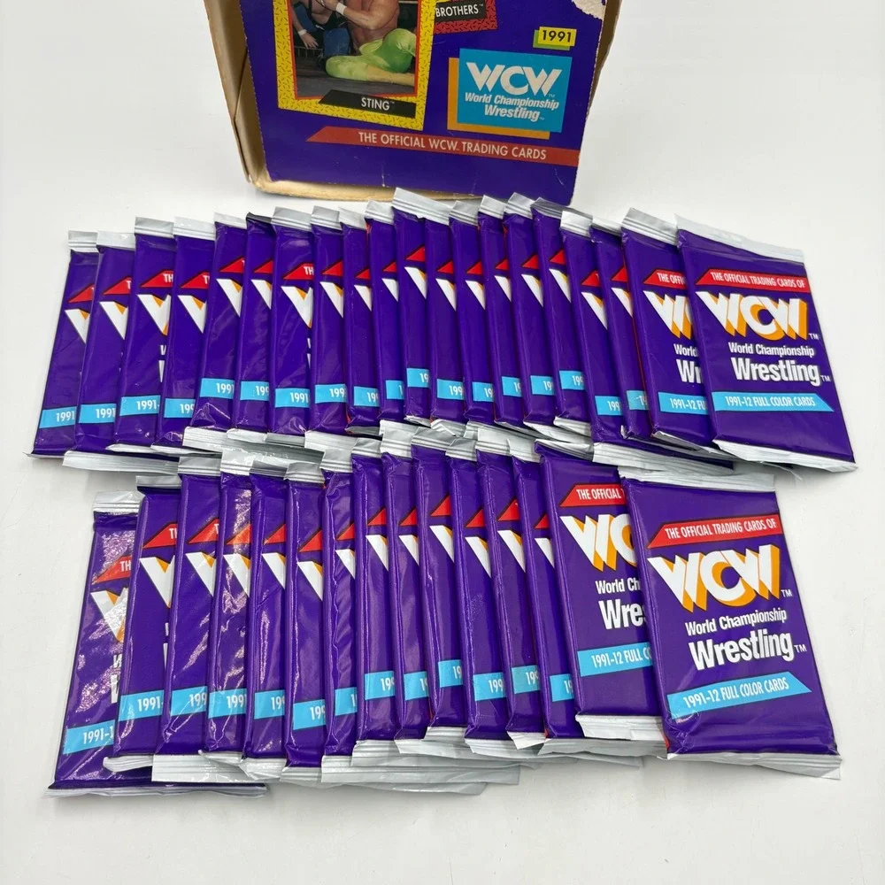 Impel WCW Trading Card Wax Pack Box 35 Packs Purple Good 1991 Sealed Packs